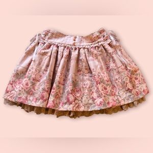 Liz Lisa EUC Kawaii Floral Striped Skirt Lolita Cute Japanese Skirt With Shorts